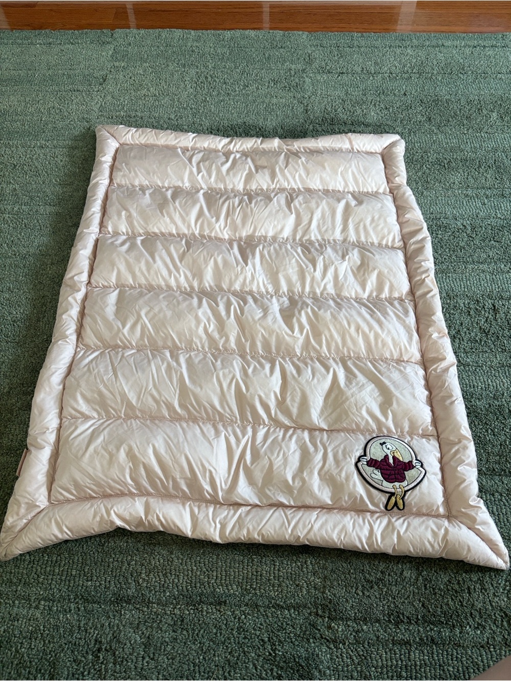 Moncler baby pink goose down blanket